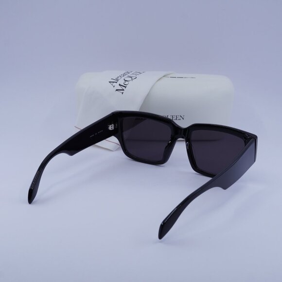 Alexander McQueen AM0329S 002 Square Sunglasses – Black/Grey main image 4